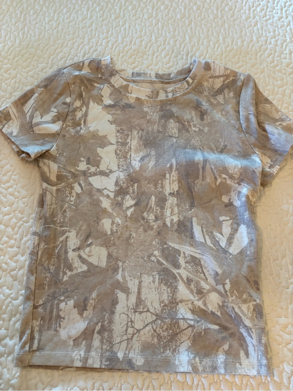 Hollister Kids Tan & Cream Camouflage Short Sleeve Tee